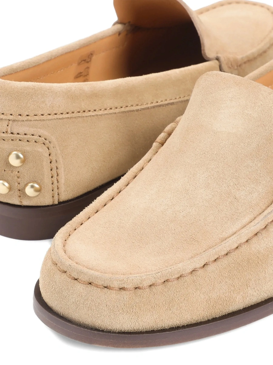 Mocasini Loafers 'Tod's' Beige with Embossed Logo and Stud Details on the Back in Leather for Women - Img 7