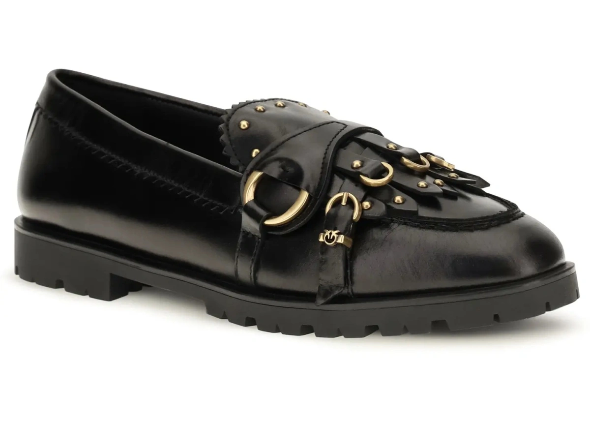 Mocasini Pinko negri din piele - Img 2