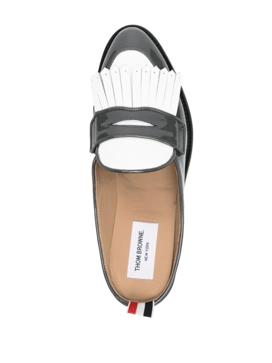 Mocasini Thom Browne gri din piele - Img 4