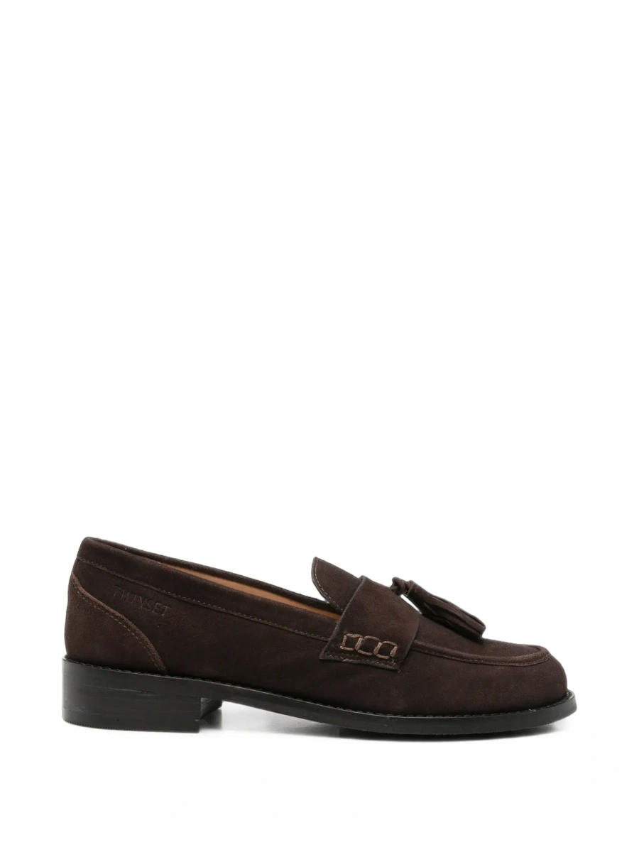 Mocasini TWINSET maro din piele intoarsa - Img 8