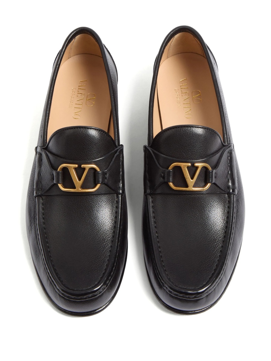 Mocasini Valentino Garavani negri din piele - Img 4