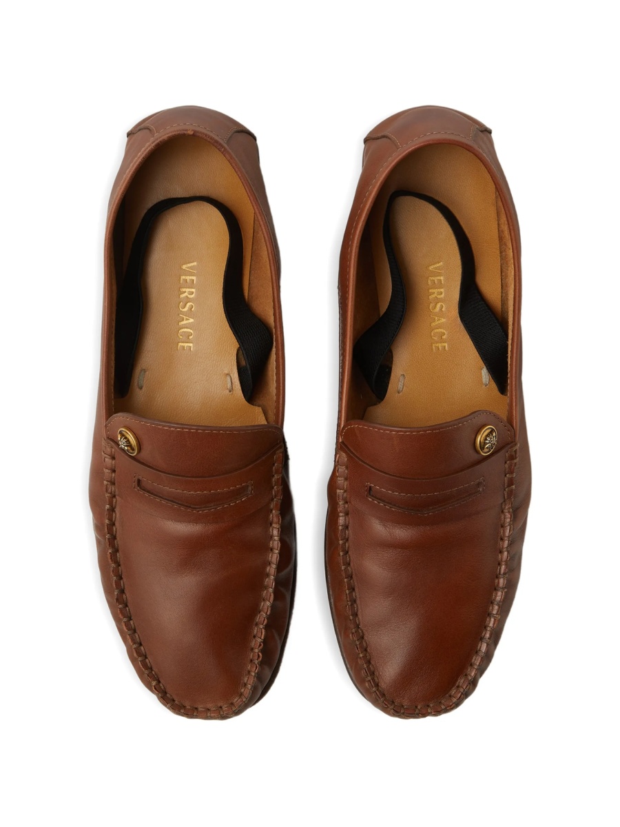 Mocasini Versace maro din piele - Img 2