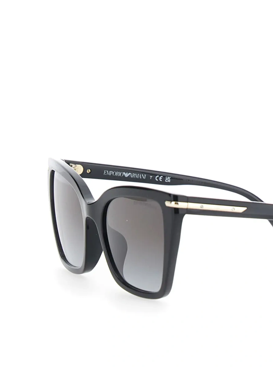 Ochelari Black sunglasses with square lenses and logo lettering on the temple in acetate for women - Img 3