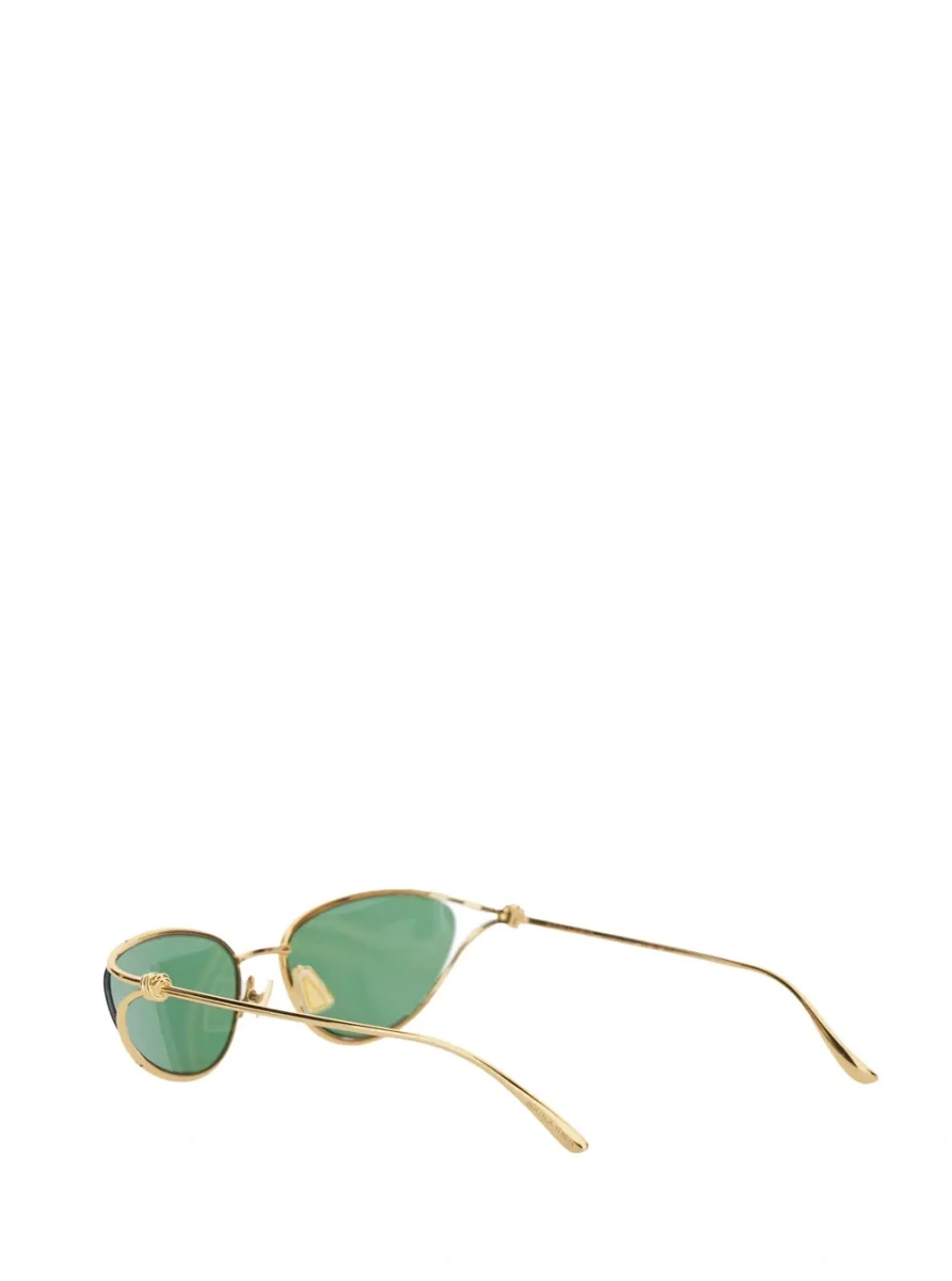 Ochelari Green Sunglasses with Cat-Eye Design and Knot Detail on the Temples in Metal Woman - Img 2