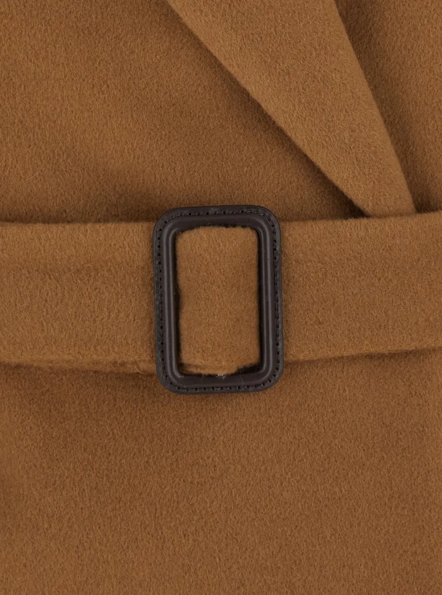 Paltoane Beige fabric coat for women - Img 2