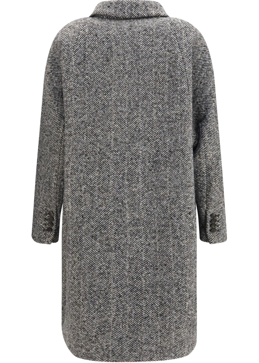 Paltoane Double-breasted wool and alpaca blend Coat with sequins - Img 2
