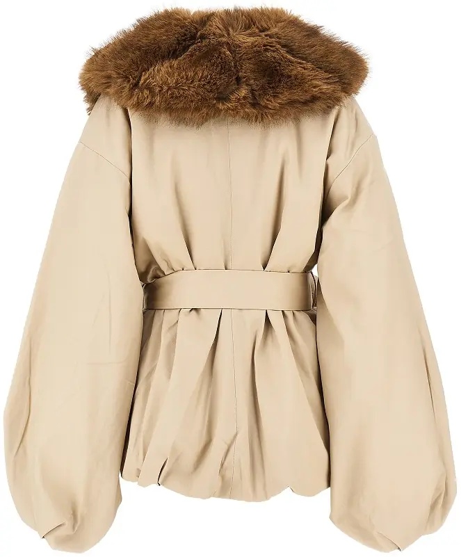 Paltoane Faux fur collar twill jacket - Img 3
