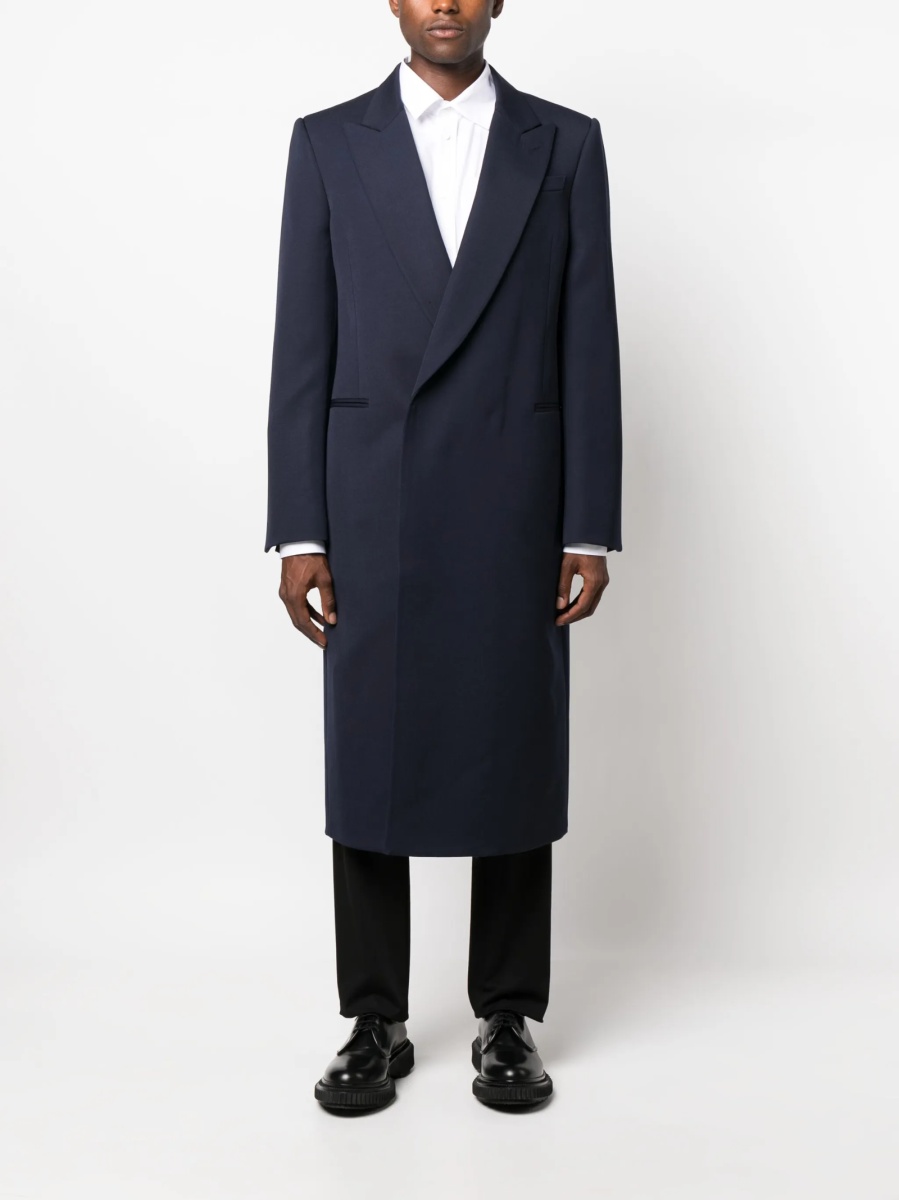 Palton Alexander McQueen albastru din lana - Img 2