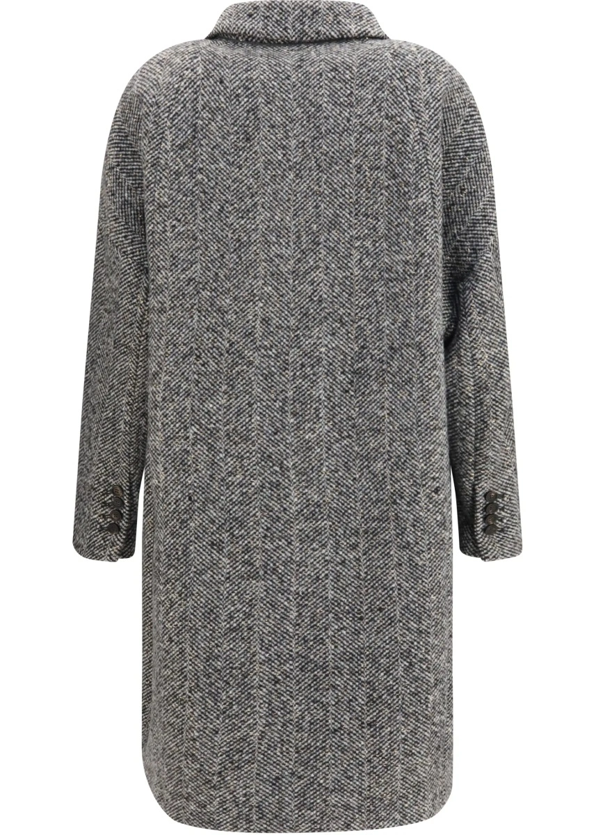 Palton Brunello Cucinelli multicolor din lana si alpaca - Img 2