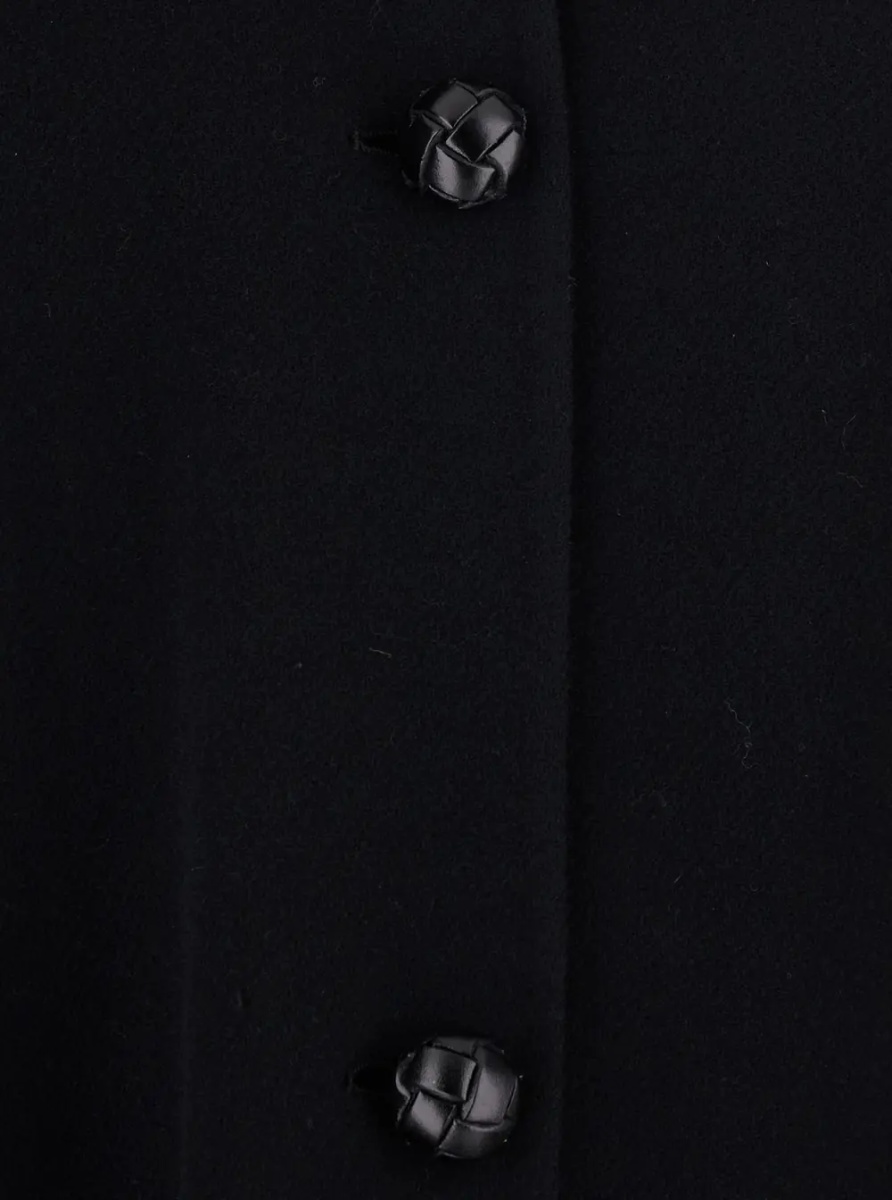 Palton 'INA' Black Coat with shirt collar and woven buttons in blend wool Women - Img 3