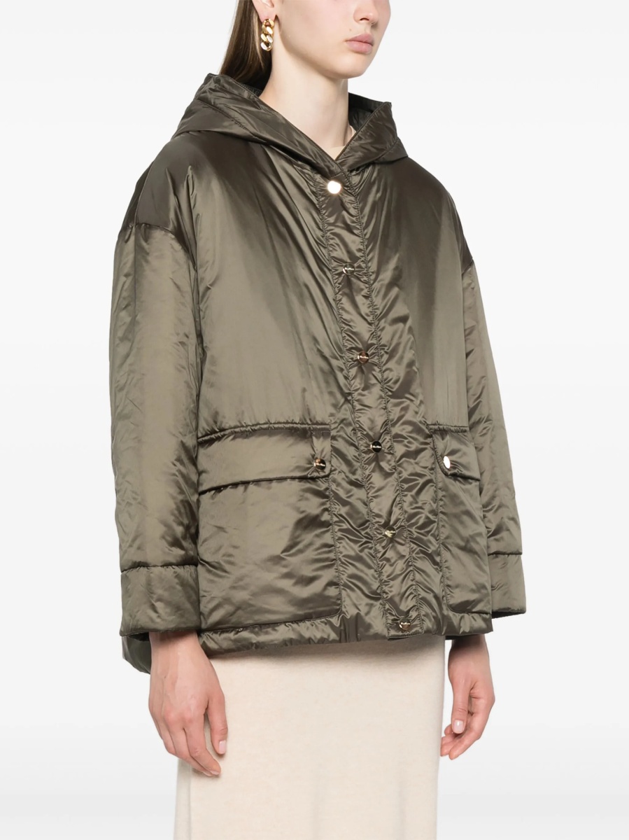 Palton Max Mara verde din polyester - Img 3