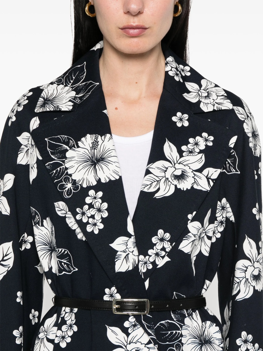 Palton MaxMara Studio albastru din spandex/elastan si bumbac - Img 5