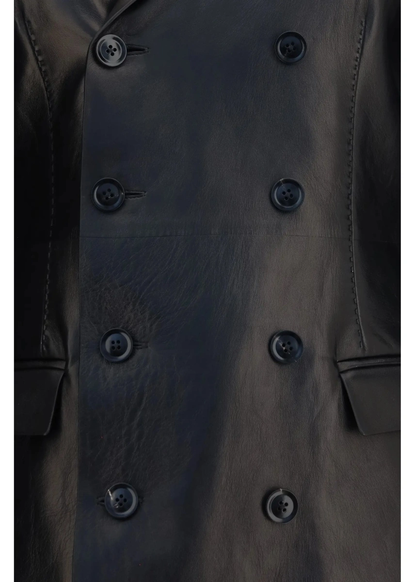 Palton Tom Ford negru din piele de miel - Img 3