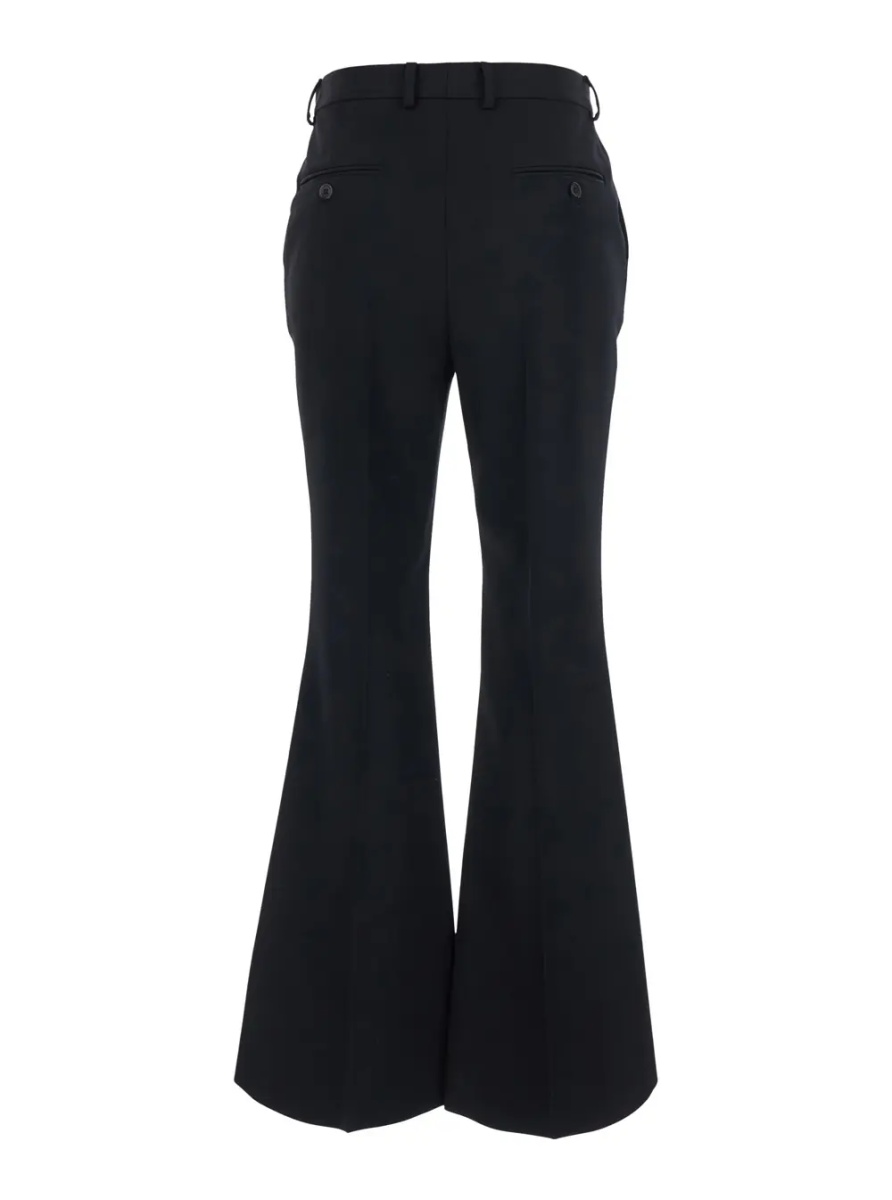 Pantaloni black Pants with belt loops and flared design in wool for women - Img 2