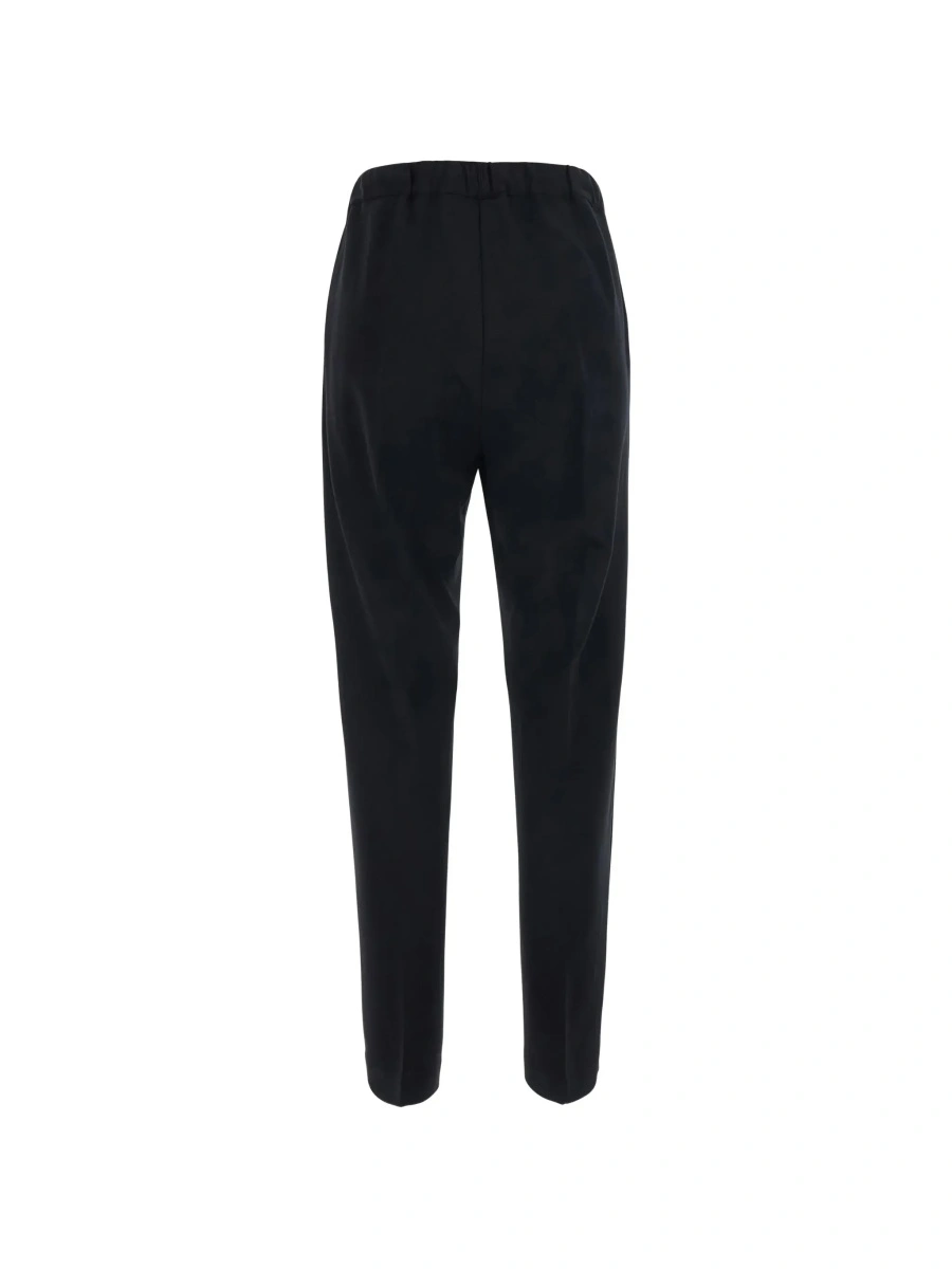 Pantaloni 'Buddy' Black pants with elastic drawstring waistband in fabric for women - Img 4