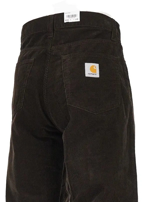 Pantaloni Carhartt maro din catifea reiata - Img 4