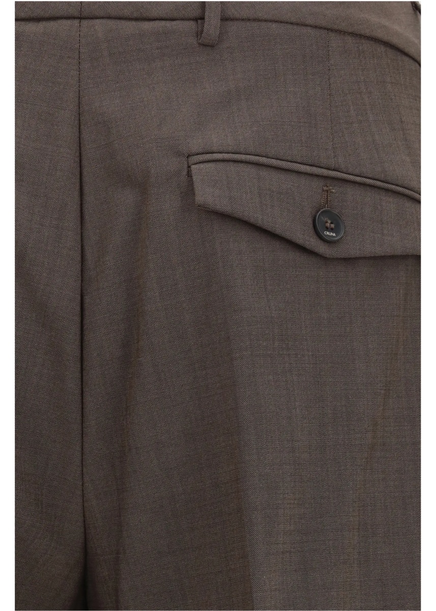 Pantaloni Carrot fit single pleat Pants in virgin wool - Img 3