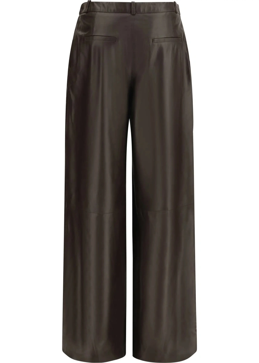 Pantaloni casual ARMA maro din piele - Img 2