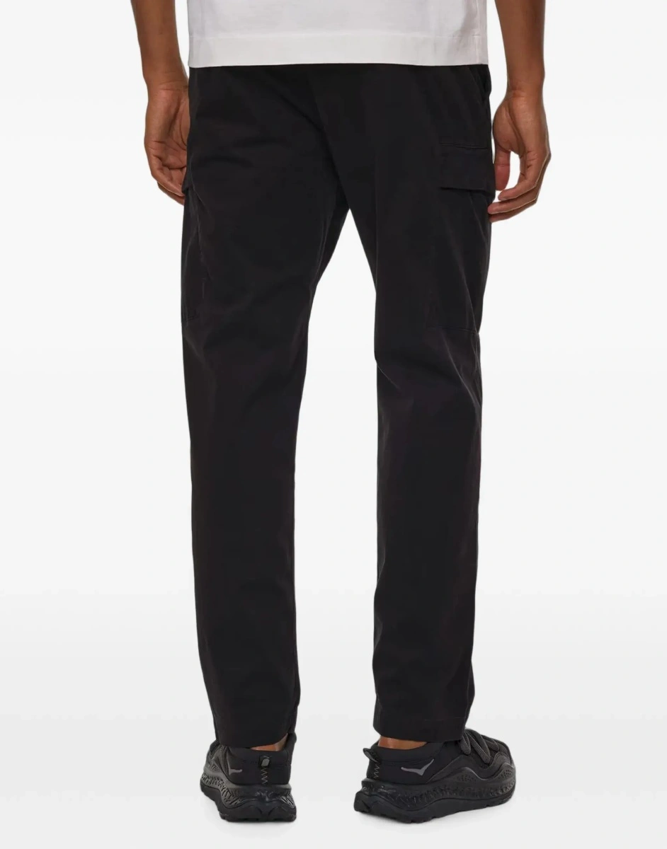 Pantaloni casual C.P. Company negri din bumbac si satin - Img 4