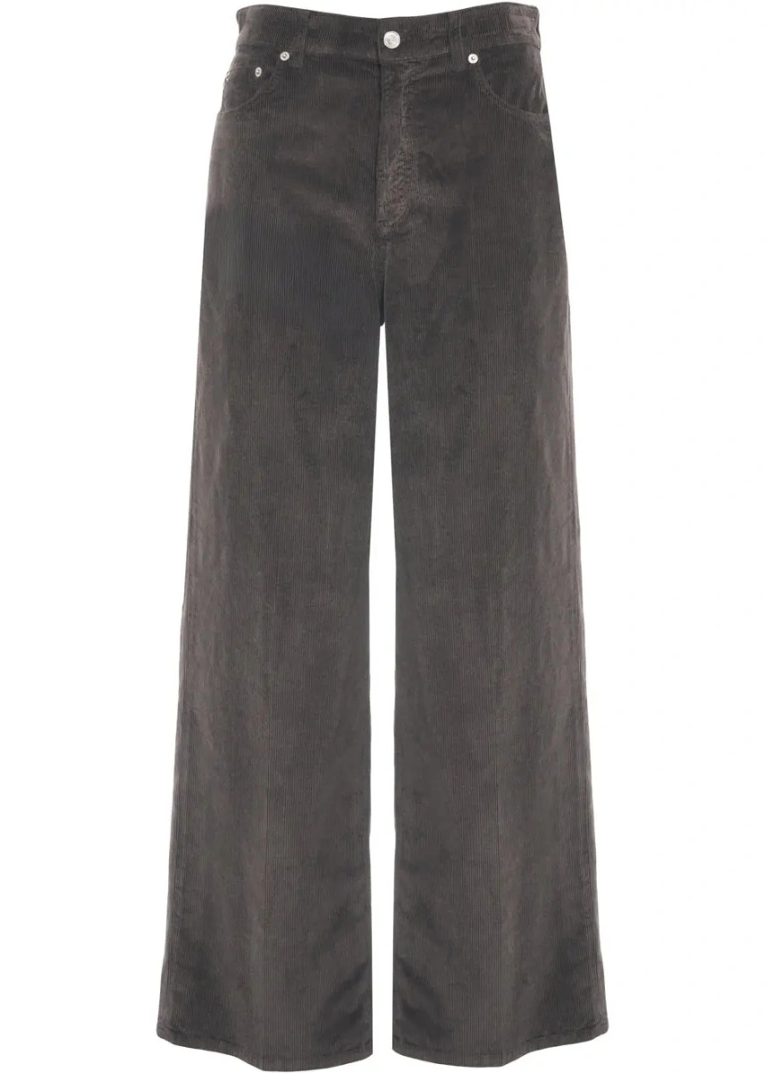 Pantaloni casual Department Five maro din catifea reiata - Img 2