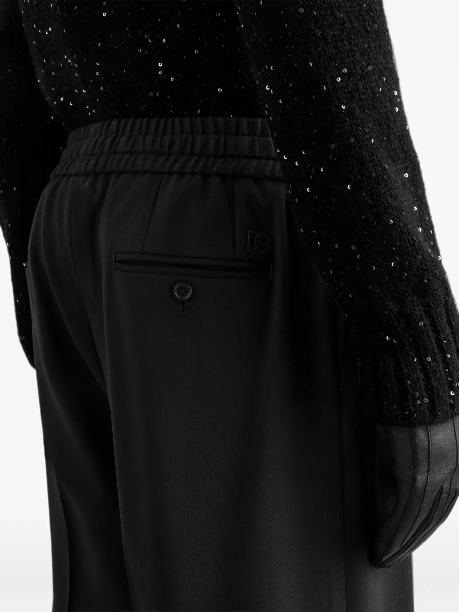 Pantaloni casual Dolce &amp; Gabbana negri din lana - Img 6