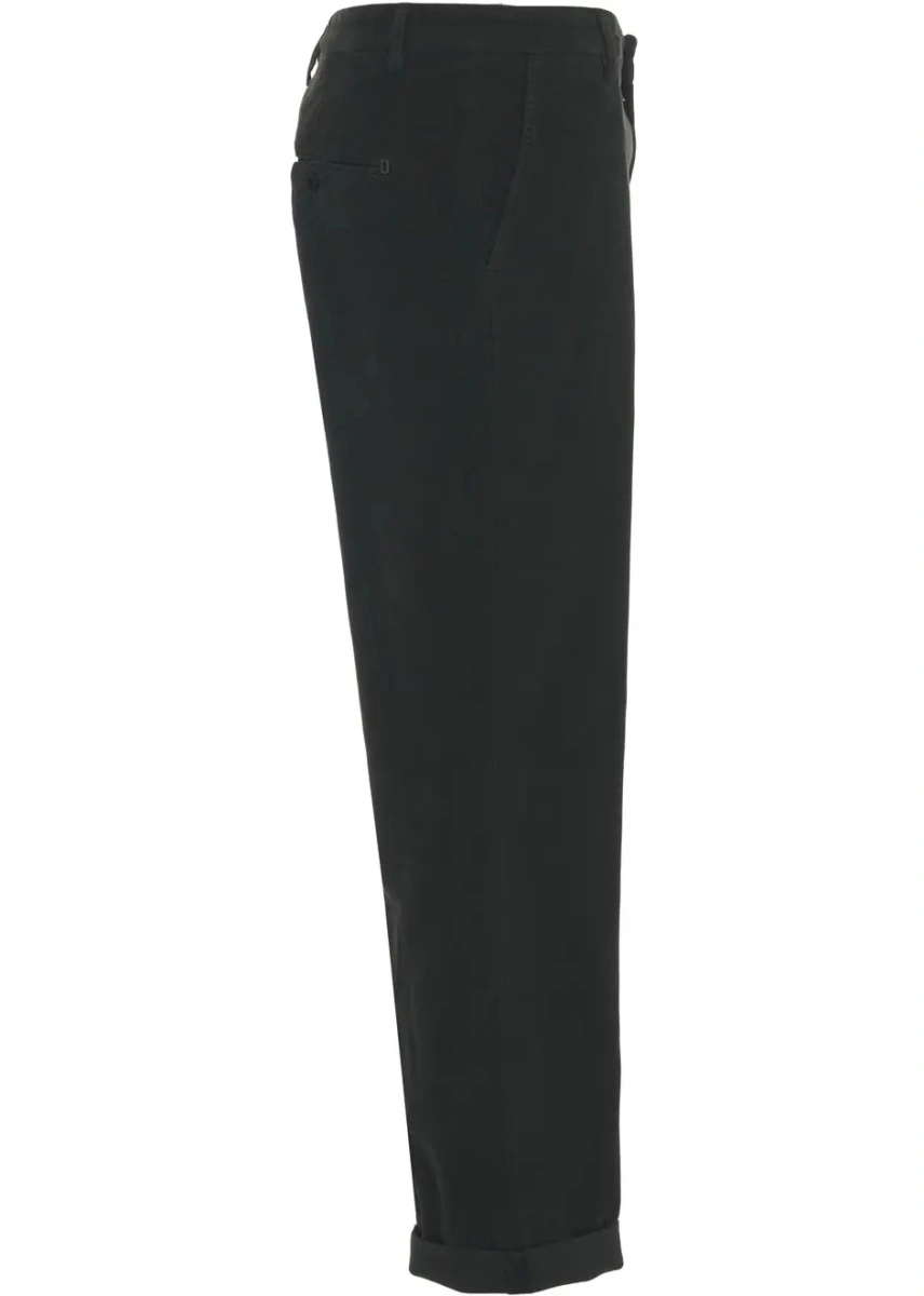 Pantaloni casual Dondup verzi din bumbac - Img 3