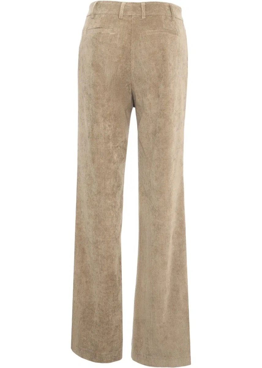 Pantaloni casual Gender verzi din catifea reiata - Img 4