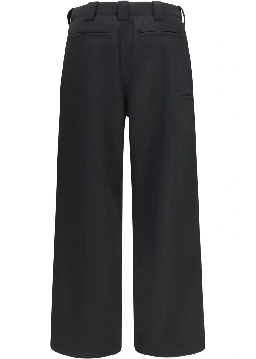 Pantaloni casual Kenzo negri din lana virgina - Img 5