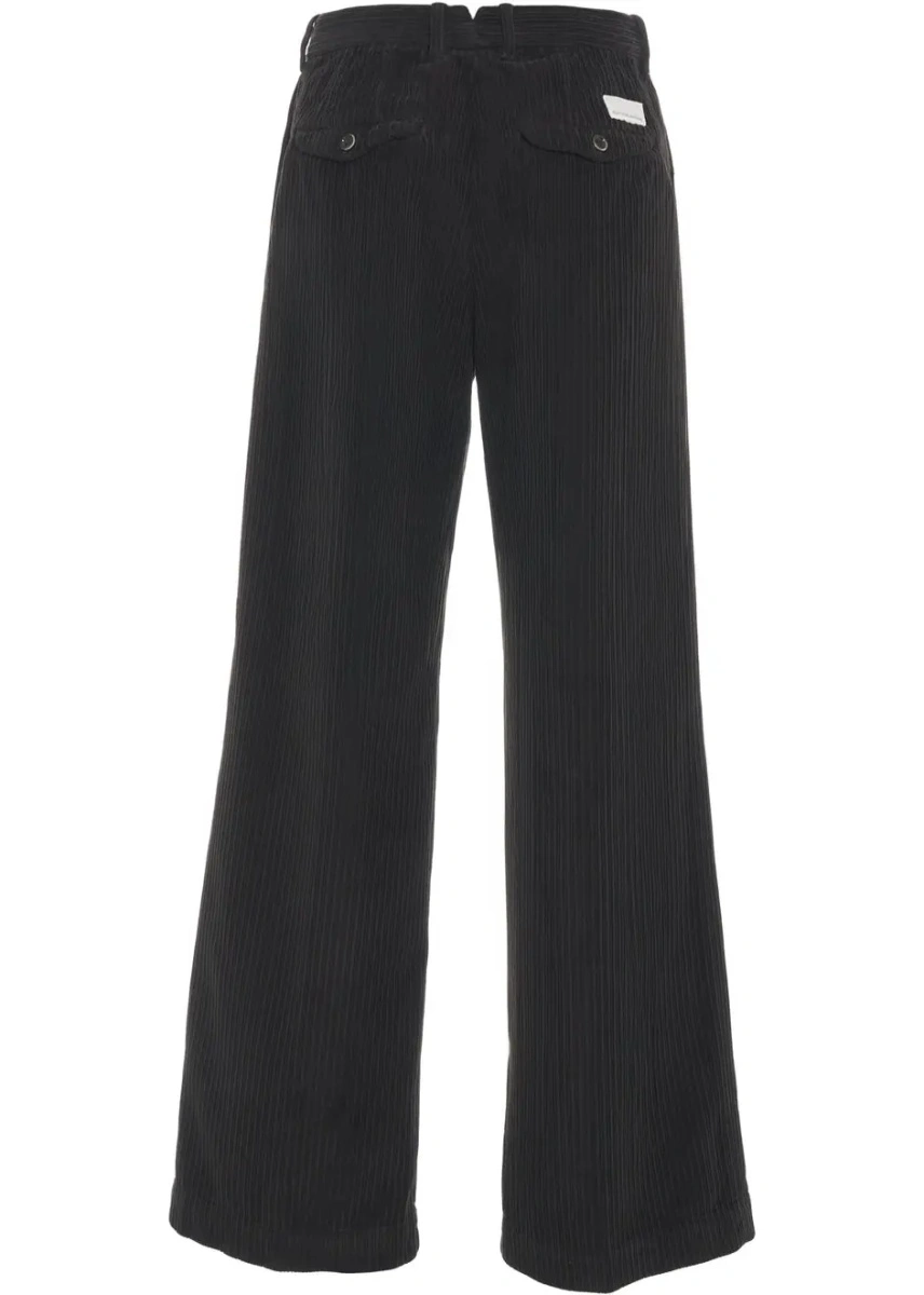 Pantaloni casual Nine in the morning maro din catifea reiata 'Fiamma' - Img 4