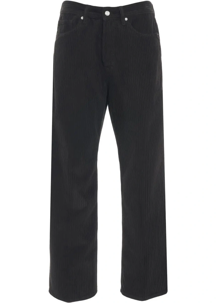 Pantaloni casual Nine in the morning maro din catifea reiata 'Icaro' - Img 2