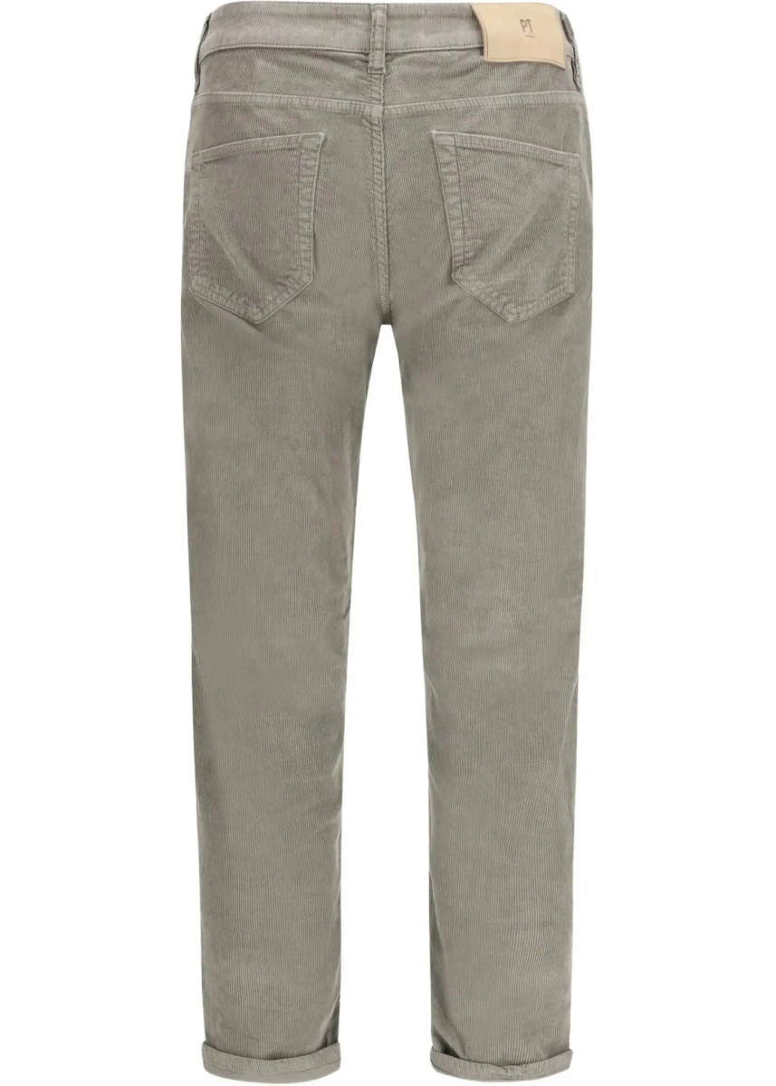 Pantaloni casual PT TORINO multicolor din catifea reiata - Img 4