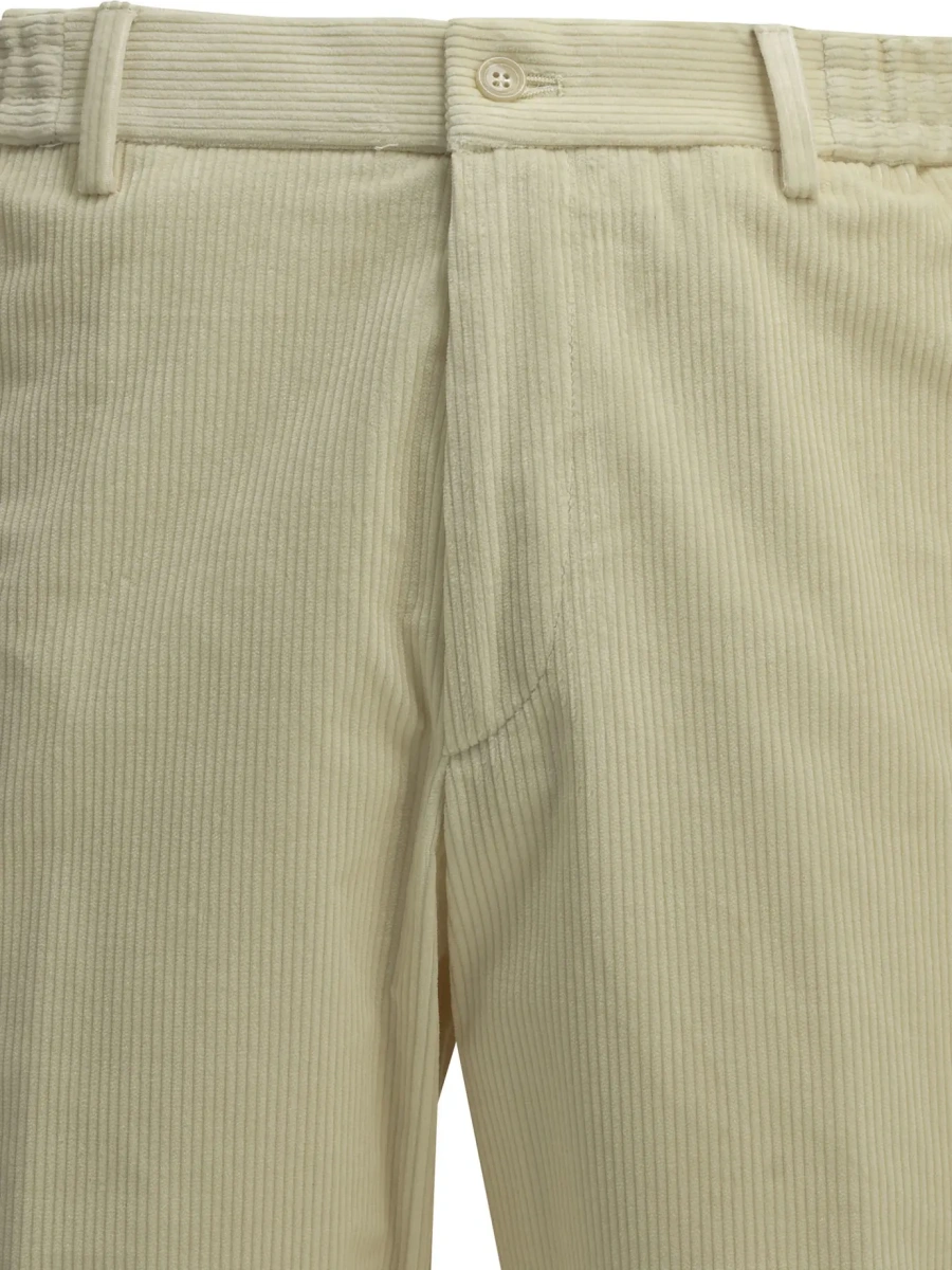 Pantaloni casual Tagliatore albi din catifea reiata - Img 3