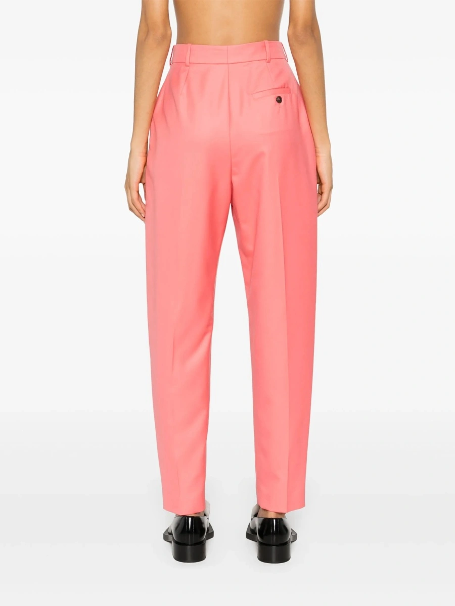 Pantaloni conici Alexander McQueen roz din lana - Img 4