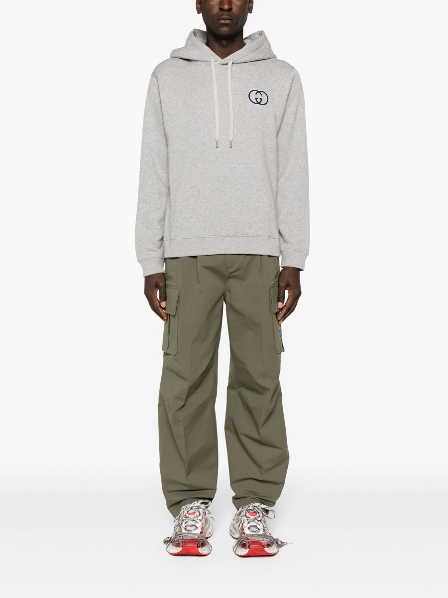 Pantaloni conici Gucci verzi din bumbac - Img 2