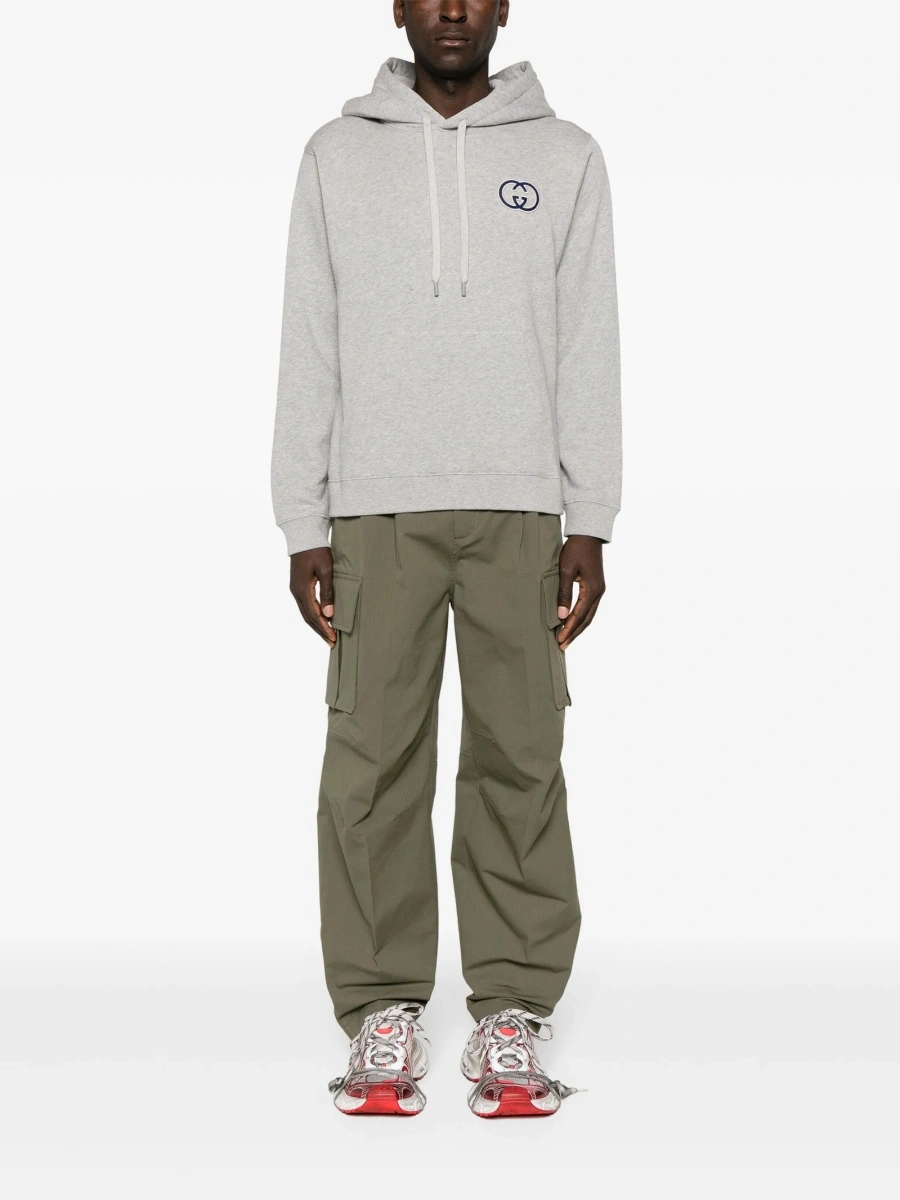 Pantaloni conici Gucci verzi din bumbac - Img 2