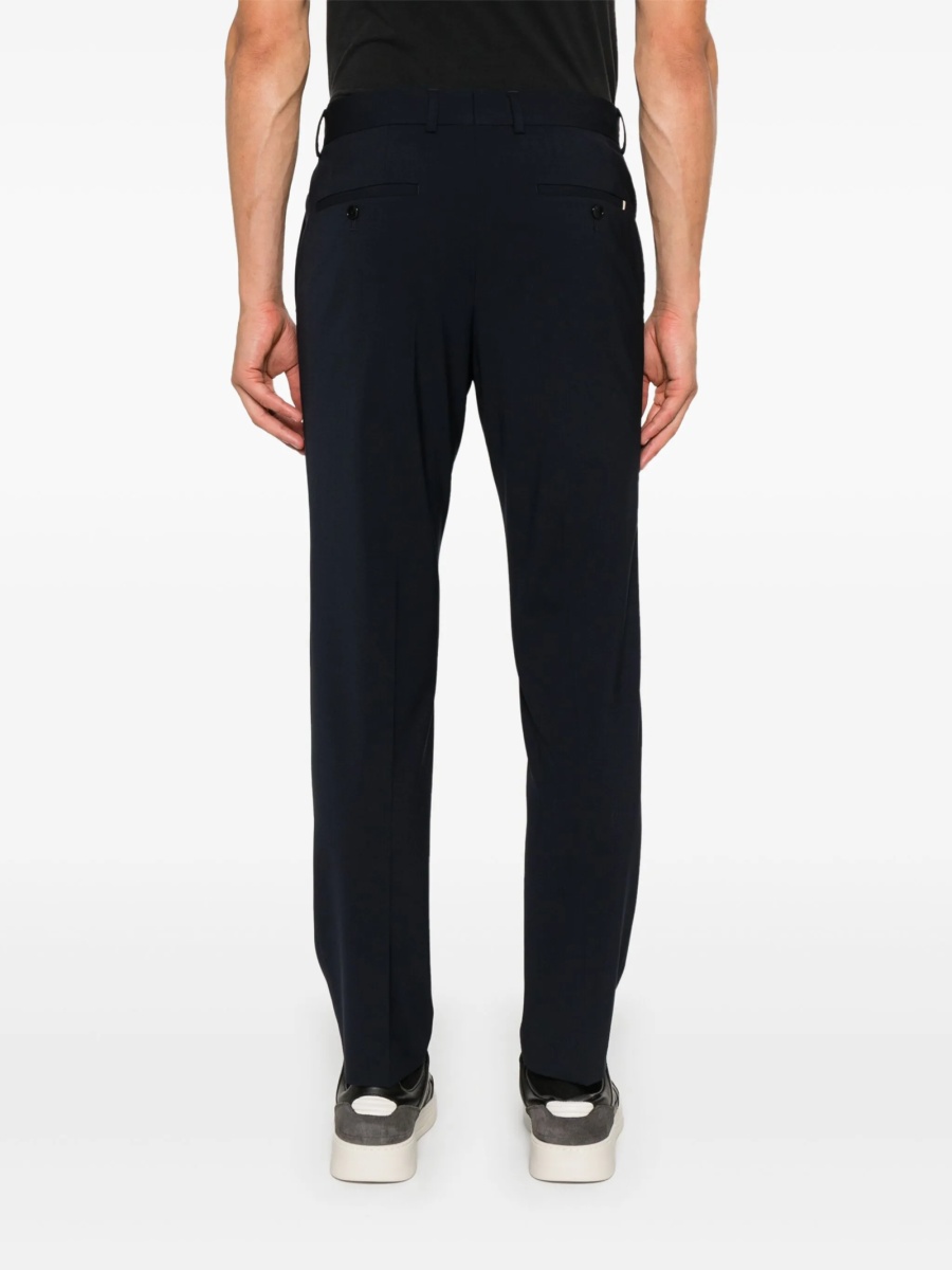 Pantaloni conici Hugo Boss albastri din elastan si lana - Img 4