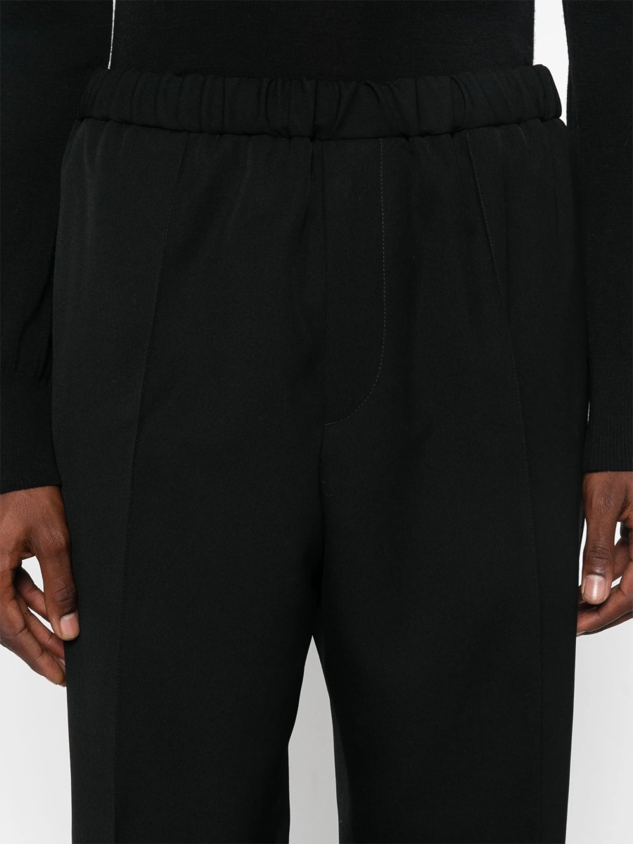 Pantaloni conici Jil Sander negri din lana - Img 5