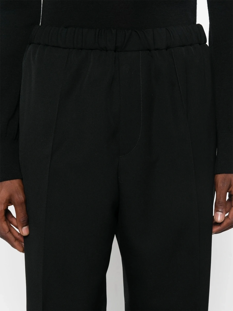 Pantaloni conici Jil Sander negri din lana - Img 5