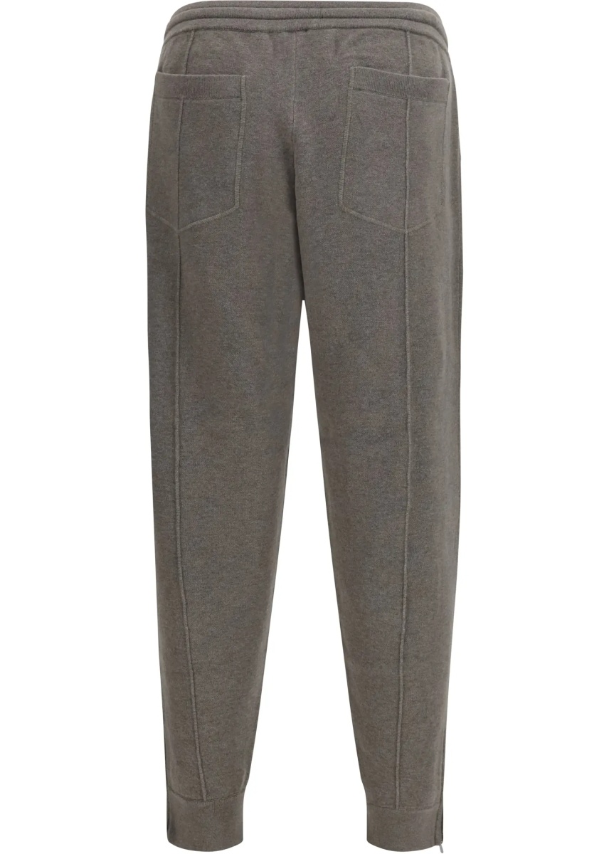 Pantaloni Double-knit cashmere Pants with Crête and zips at the hem - Img 2