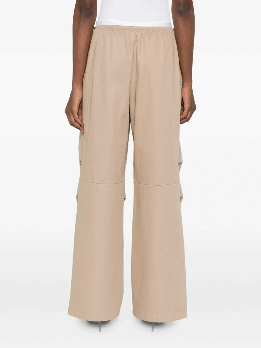 Pantaloni drepti Alexander Wang neutri din bumbac - Img 4