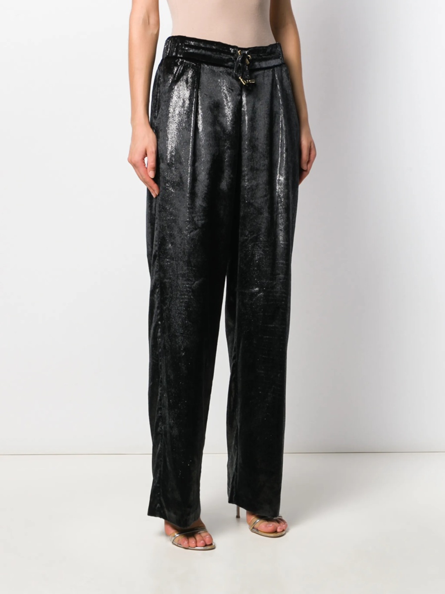 Pantaloni drepti Balmain negri din polyester - Img 3