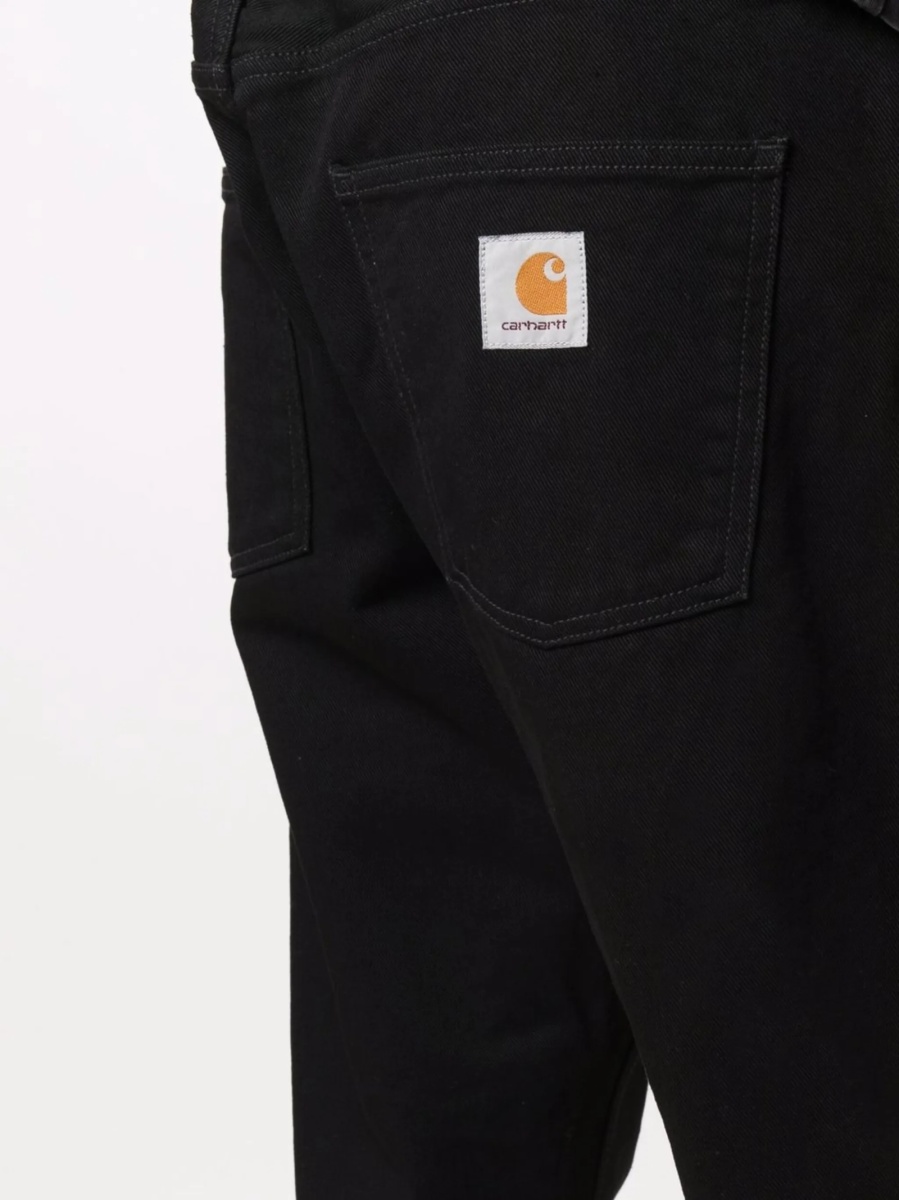 Pantaloni drepti Carhartt negri din bumbac organic - Img 5