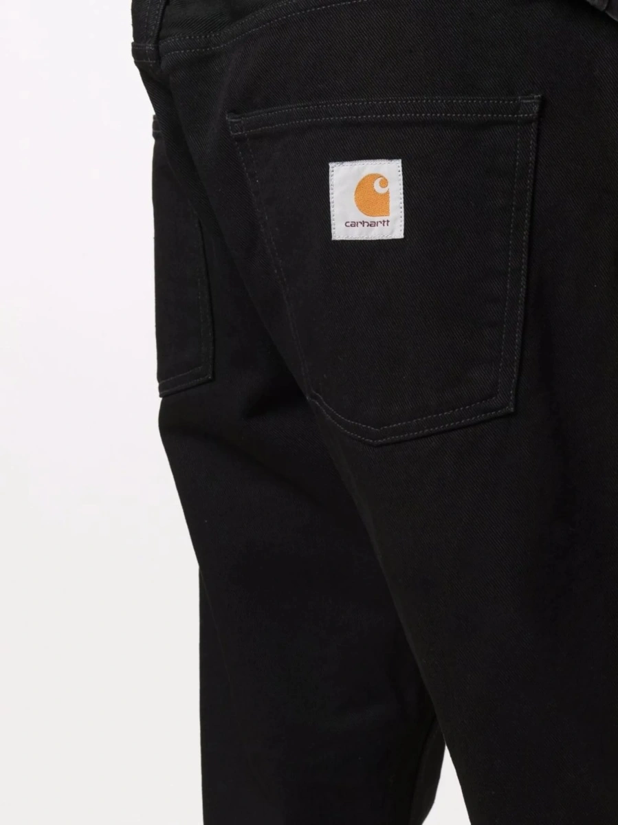 Pantaloni drepti Carhartt negri din bumbac organic - Img 5