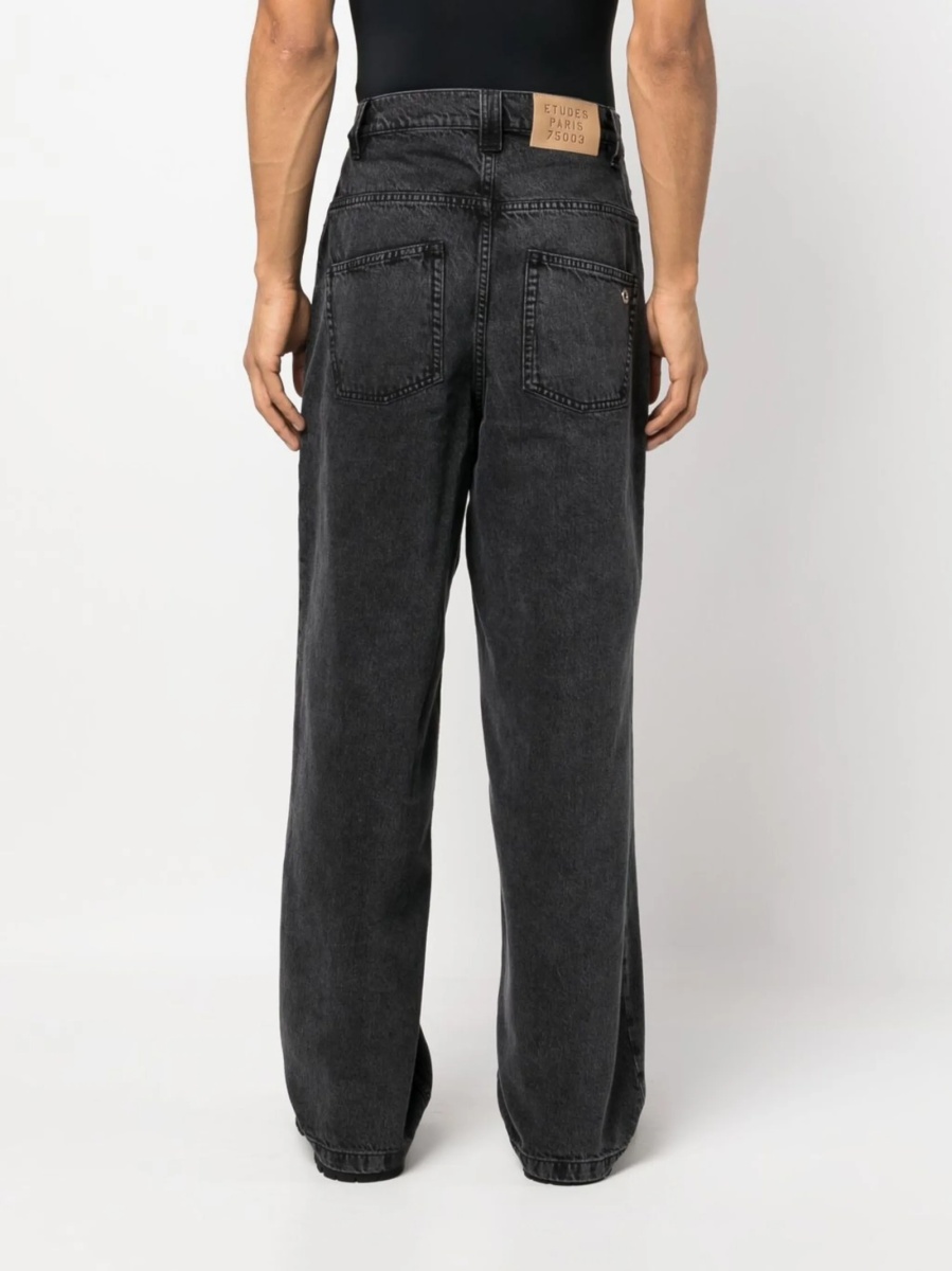 Pantaloni drepti ÉTUDES negri din bumbac organic - Img 4