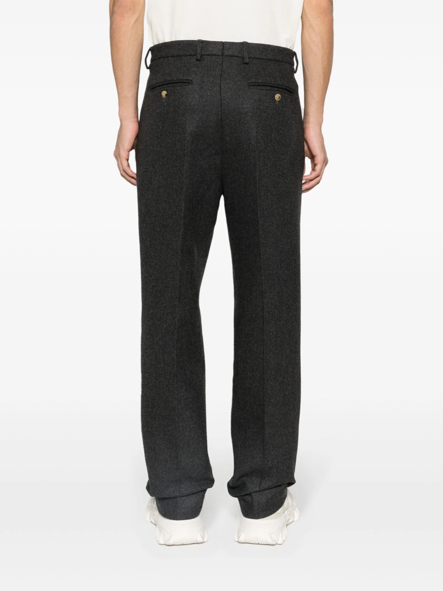 Pantaloni drepti Gucci gri din lana si casmir - Img 4