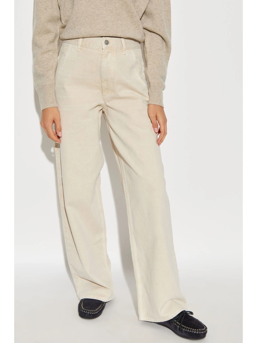 Pantaloni drepti ISABEL MARANT ETOILE neutri - Img 3