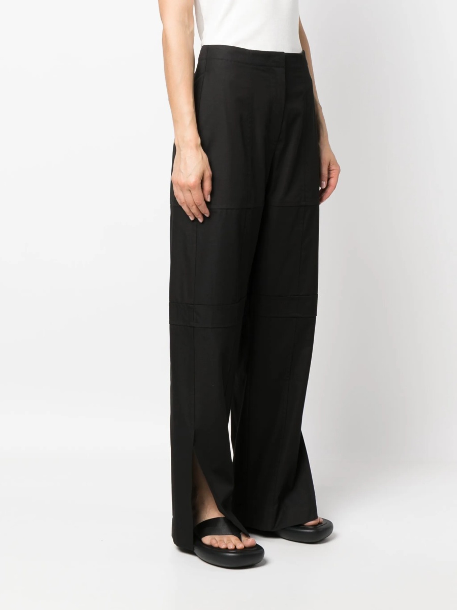 Pantaloni drepti Jil Sander negri din bumbac si polyester - Img 3