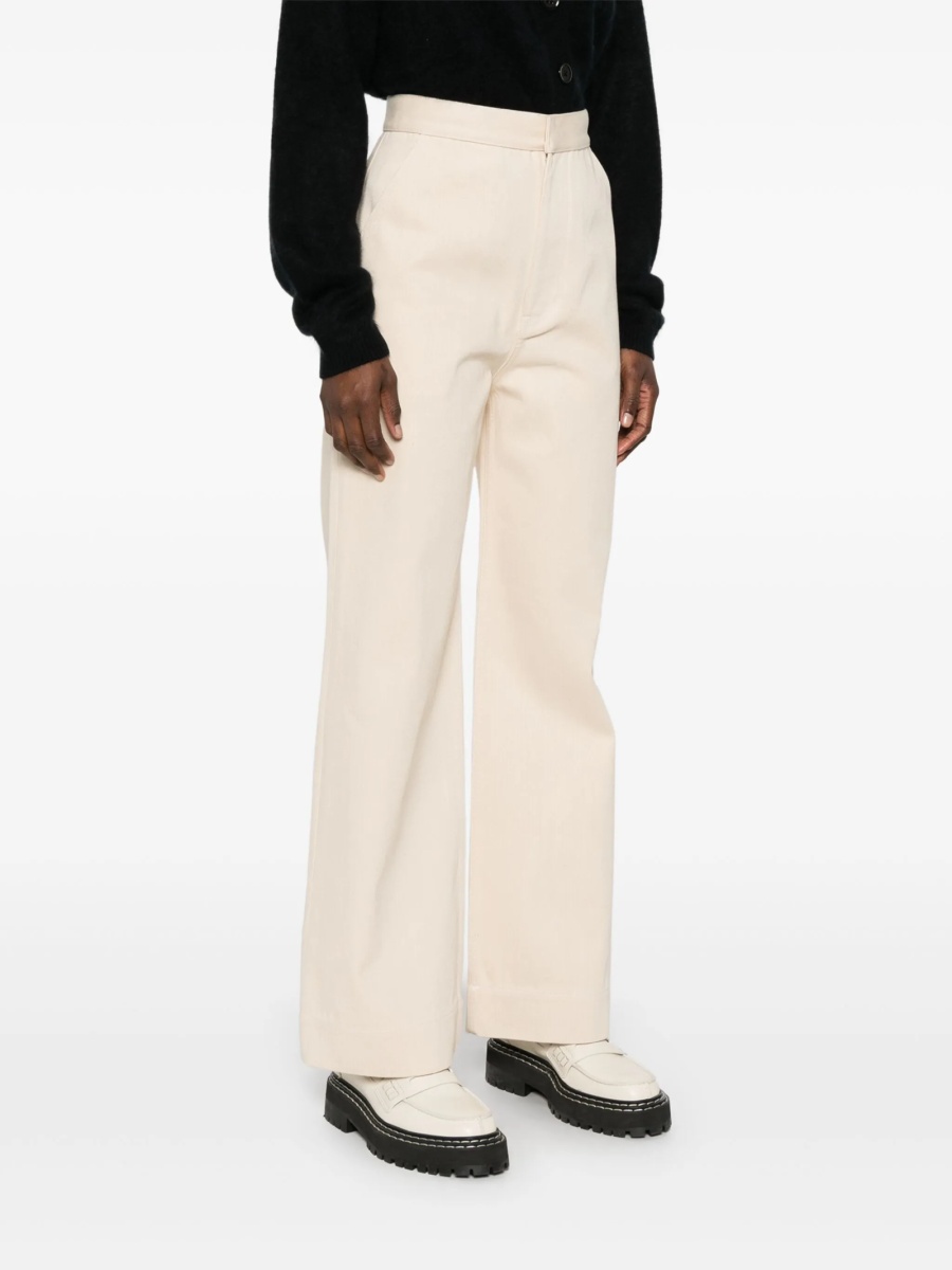 Pantaloni drepti Jil Sander neutri din bumbac - Img 3