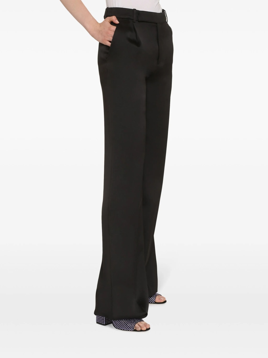 Pantaloni drepti Saint Laurent negri din matase - Img 2