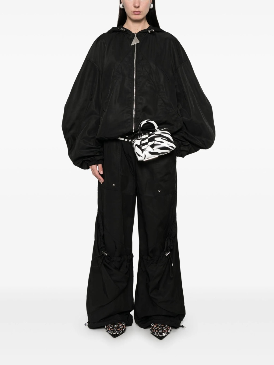 Pantaloni drepti THE ATTICO negri din polyester - Img 2